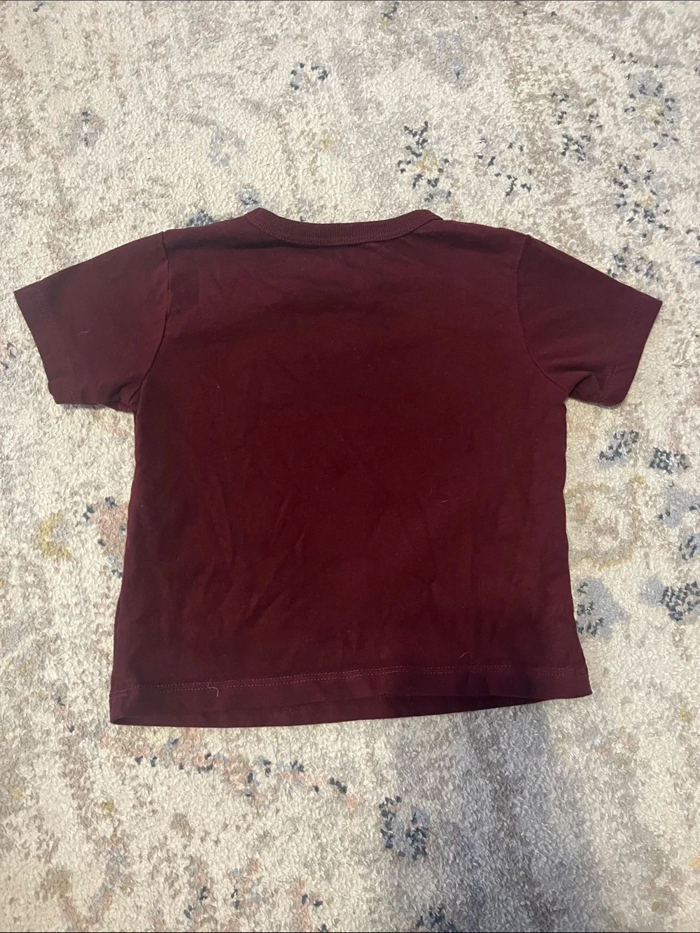 The Children's Place Maroon Tee with White & Teal Graphic
